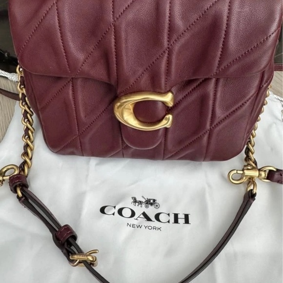 Coach Quilted Leather Bag in Burgundy with gold hardware
Tabby 16 - Picture 2 of 5